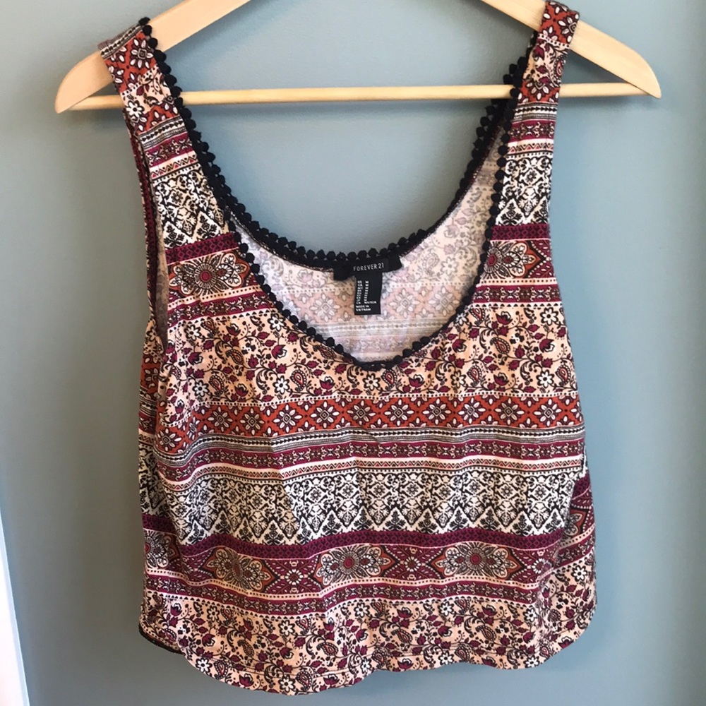 Paisley pattern tank top crop top from Forever 21